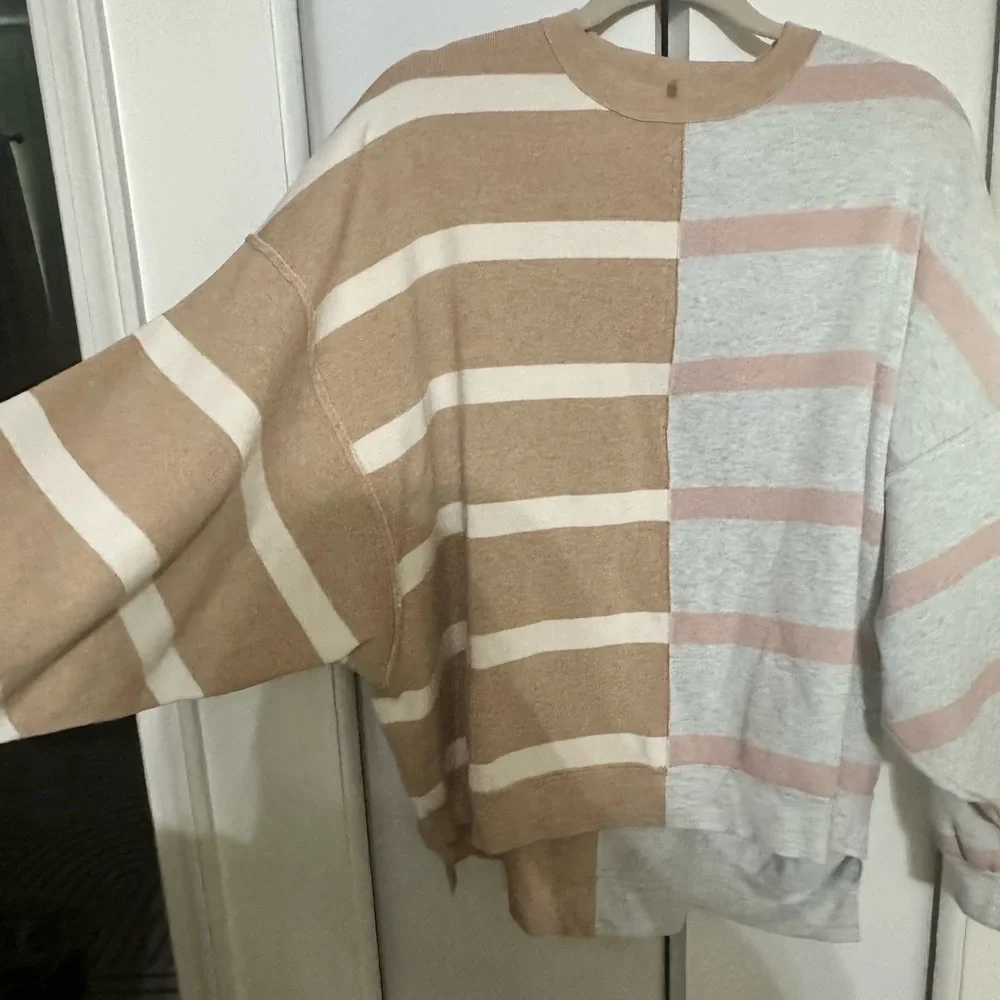 Free People Uptown Sweater-Camel & Gray